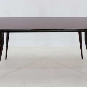 1950s Italian Dining Table in Ico Parisi Style with Glass Top