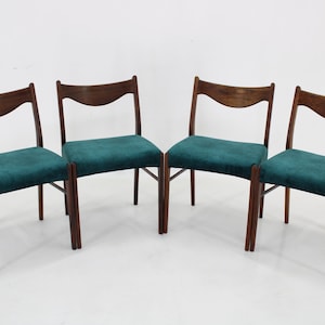 1960s Arne Wahl Iversen Set of Four Dining Chairs for Glyngøre Stolefabrik,Denmark / Vintage Chairs / Mid-century / Brown Colour /