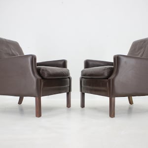1970s Pair of Leather Armchairs,Denmark/Vintage Armchair/set of two/Mid-century/