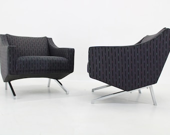 1970s Pair of Italian Design Armchairs / Vintage Armchairs / Mid-century / Grey Colour /