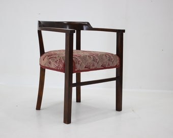Jaren '40 Beukenhouten fauteuil, Tsjechoslowakije / Vintage fauteuil / Midden van de eeuw /