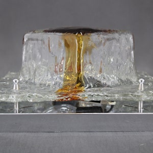 1970s Flush-Mount Light with Murano Glass , Italy