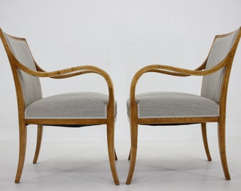 Fauteuils vintage Frits Henningsen en bouleau, Danemark, Danemark, Set de 2