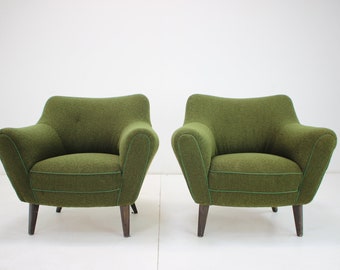 Pair of Club Armchairs, 1970s / Vintage Armchair / Green Colour /