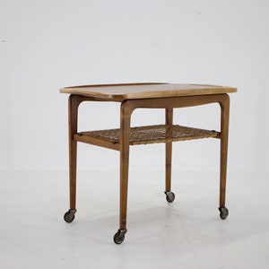 1970s Beech Serving Cart by Drevotvar, Czechoslovakia / Vintage Cart / Mid-century / Brown Colour /