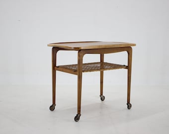 1970s Beech Serving Cart by Drevotvar, Czechoslovakia / Vintage Cart / Mid-century / Brown Colour /