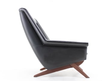 1970s Folke Ohlsson Armchair 4410 in Leatherette,Denmark  / Mid-century / Vintage Armchair / Black Colour /