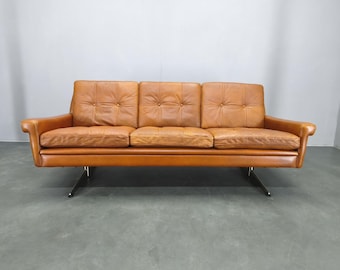 デンマーク製レザーソファ　スヴェン・スキッパー　コニャック　ミッドセンチュリーモダン　1960年代