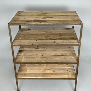 Vintage Industrial Shelving Rack / Iron & Wood Standing Rack Shelf / Storage Space / Display Shelves