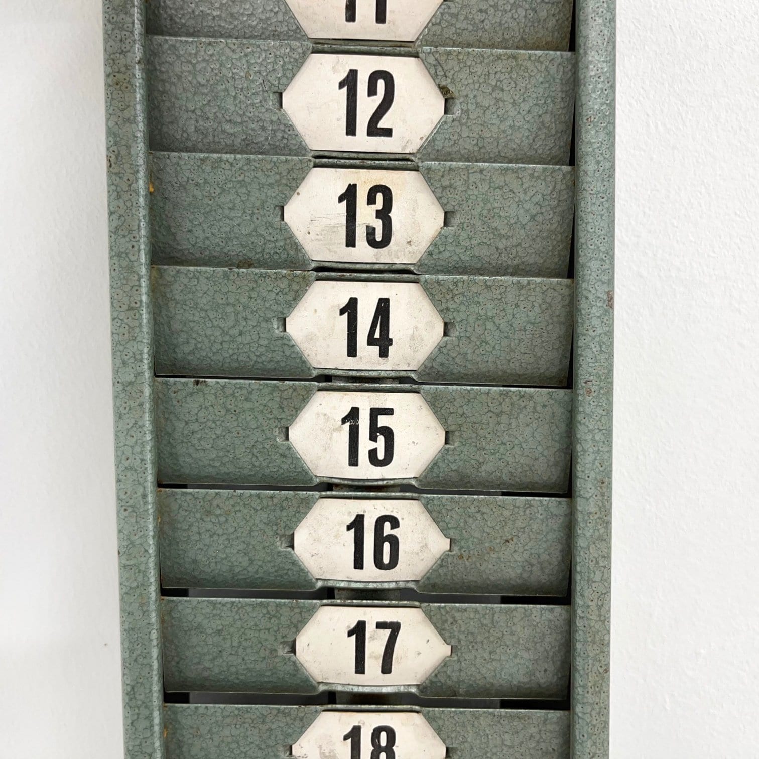 1950's Industrial Time Card Rack, Czechoslovakia / Vintage Metal Card ...