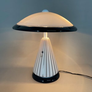 1980&#39;s Rare Italian Mushroom Vetri Murano Glass Table Lamp by ZONCA, Labeled / Italian Design / Vintage Lighting