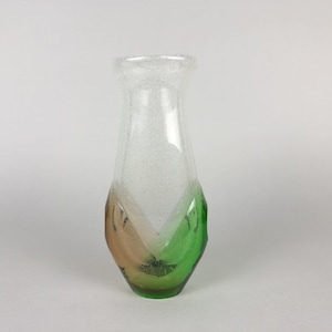 Glass Vase Designed by Frantisek Spinar for Skrdlovice Glassworks, 1970&#39;s / Vintage Glass Vase / Czechoslovakia