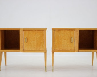 1960s Pair of Italian Bedside Tables in High Gloss Finish