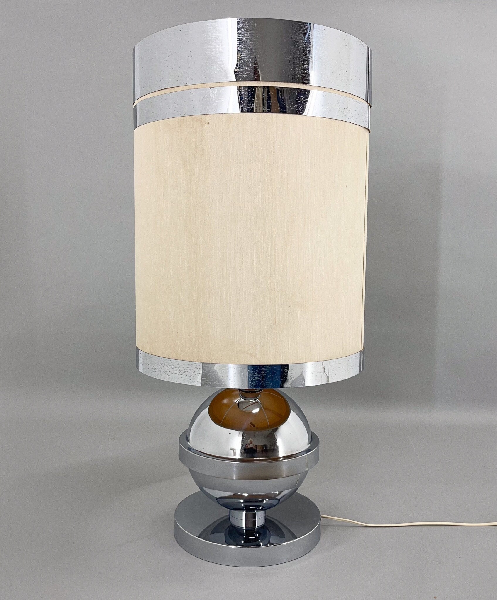 Large Mid-century Italian Chrome Table Lamp, 1970s - Etsy