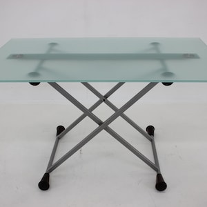 1990s Desalto Glass Elevator Coffee or Dining Table, Italy / Vintage Table / Mid-century / Original condition /