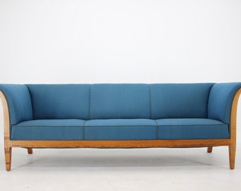 1940s Frits Henningsen Mahagoni 3-Sitzer Sofa, Dänemark / Vintage Sofa / Skandinavische