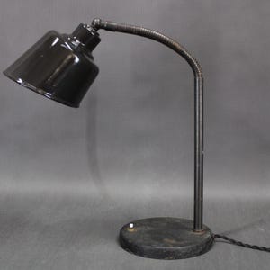 1930s Adjustable Table lamp, Czechoslovakia  / Mid-century / Vintage Light / Black /