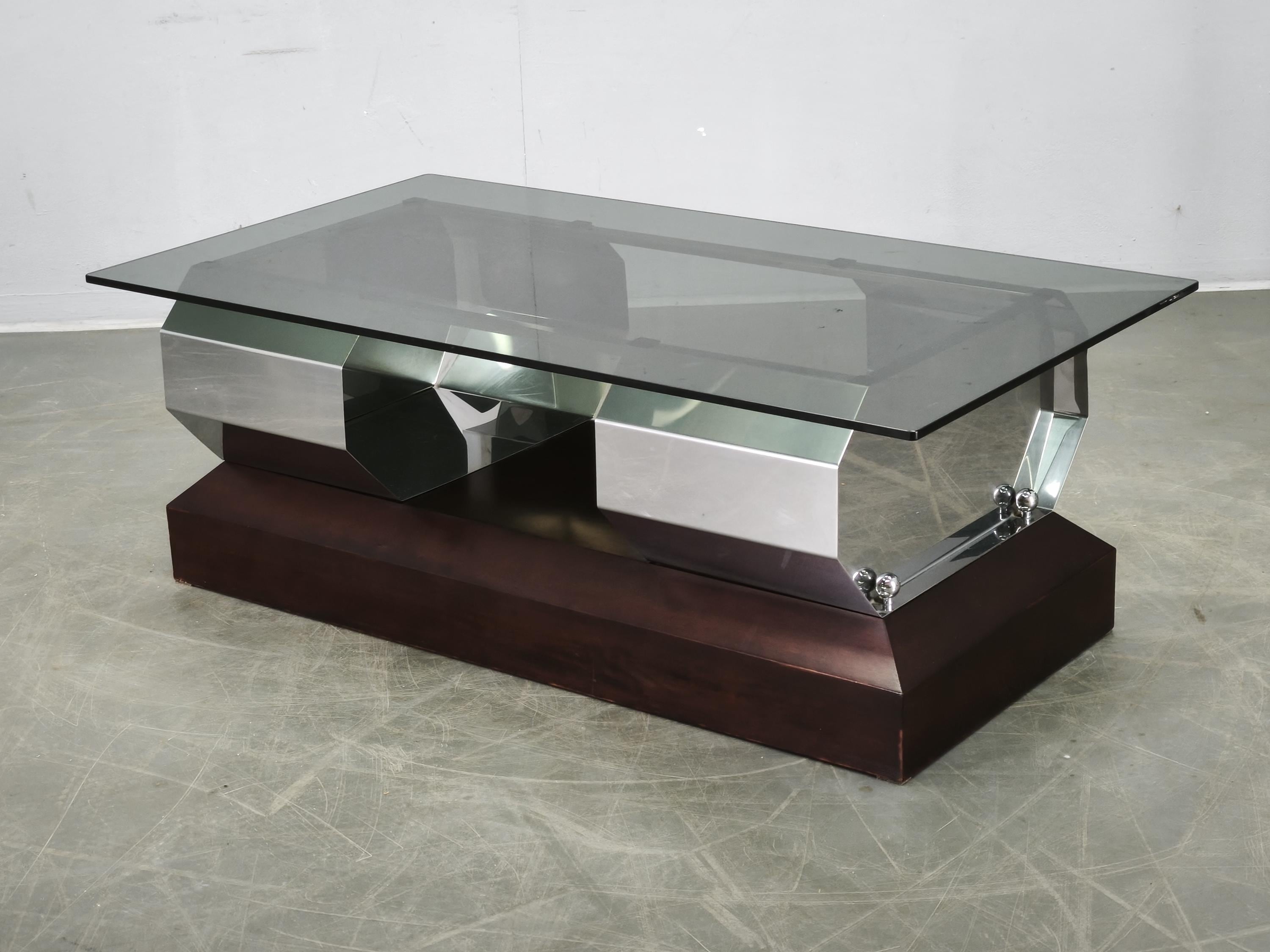 Italian Vintage Glass Coffee Table - Etsy
