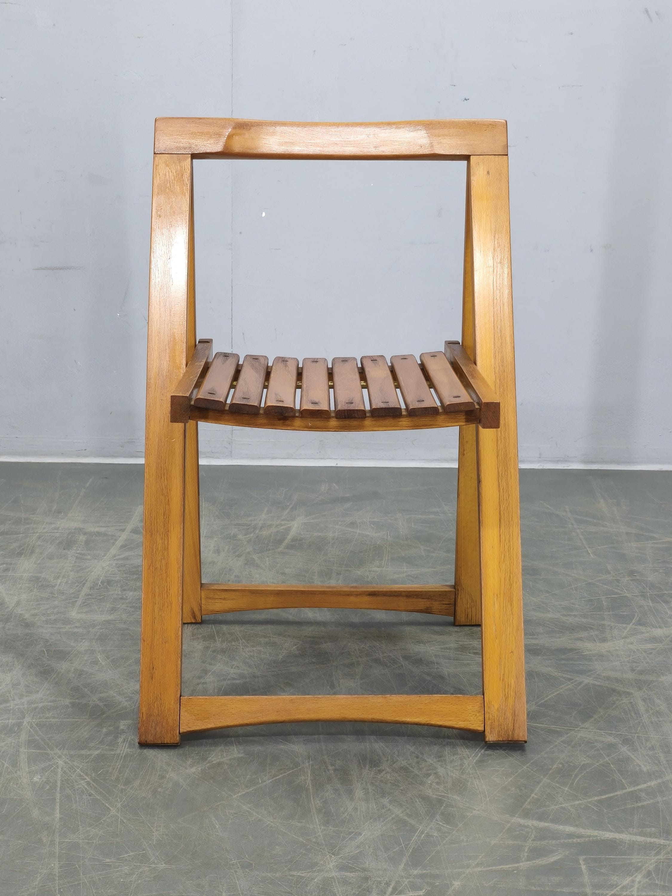 Aldo Jacober Trieste Folding Chair Italian Beechwood Mid Century