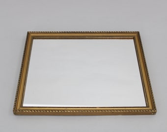 1950s Mirror in Golden Wood Frame