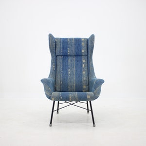 1960s Miroslav Navratil Armchair, Czechoslovakia / Mid-century / Blue Colour / Vintage Chair