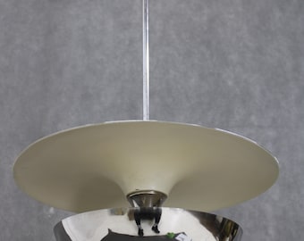 Lampadario Bauhaus degli anni '30 cromato di Anyz,Cecoslovacchia / Metà del secolo / Lampadario vintage / Colore argento /