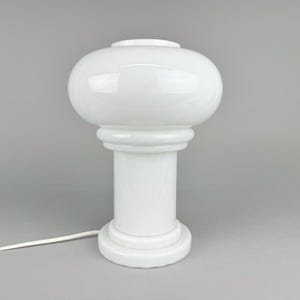Mid Century Opaine Glass Table Lamp / Vintage Table Lamp / Swirl Glass Lamp