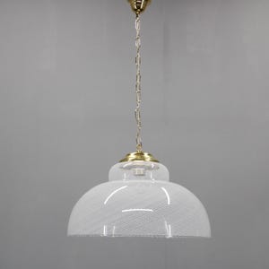 1970s Murano Glass Pendant Lamp/ Vintage Pendant Light / Mid-Century Lighting