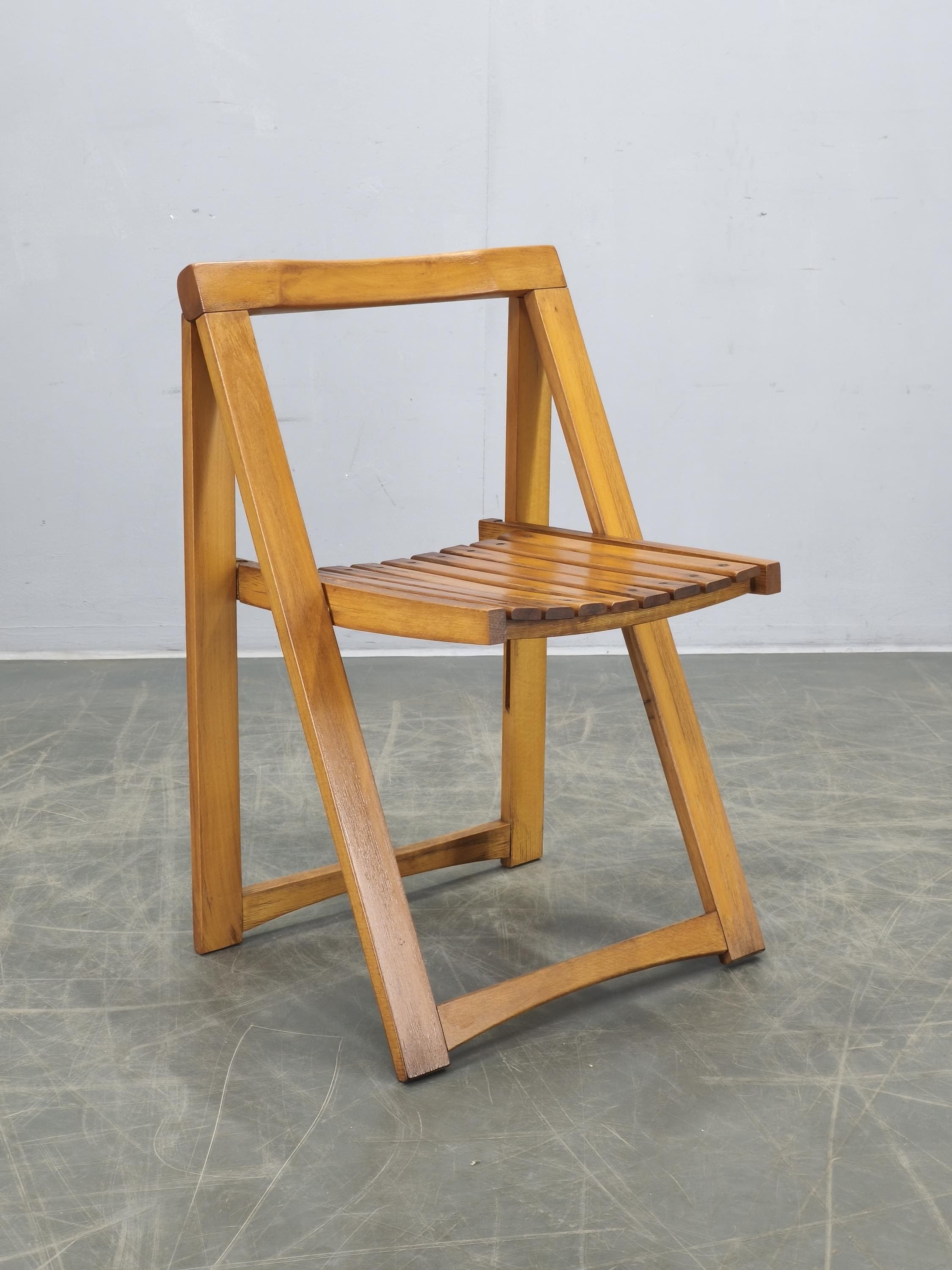 Aldo Jacober Trieste Folding Chair Italian Beechwood Mid Century