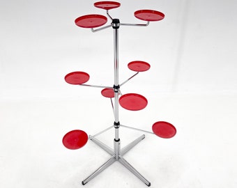Mid-century Chrome & Plastic Plant Stand, Czechoslovakia