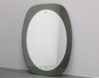 1980s Oval Italian Mirror