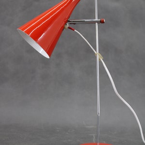 1960s Josef Hurka Red Desk Lamp for Lidokov ,Czechoslovakia / Table lamp / Mid-century