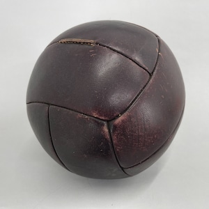 Vintage Mahogany Leather Medicine Ball, 1930&#39;s