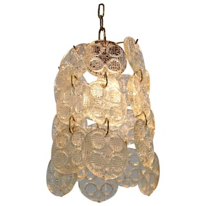 Design Brass and Glass Pendant / Chandelier by Zelezny Brod, 1970s