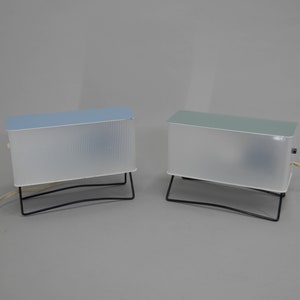 Vintage Pokrok Zilina Table Lamps, Blue & White, 1960s, Set of 2