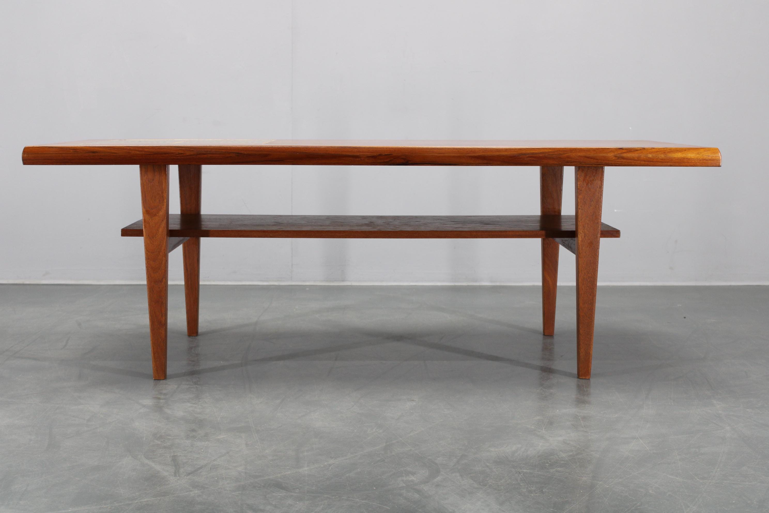 1960s Danish Teak Coffee Table With Tiles / Mid-century / Vintage