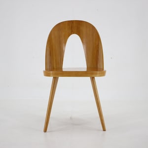 Chaise Antoni Suman des années 1960 en noyer, Tchécoslovaquie / Chaise vintage / Milieu du siècle / Couleur marron /
