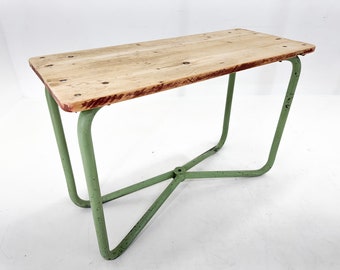 Table console ou table d'appoint vintage industrielle, Tchécoslovaquie
