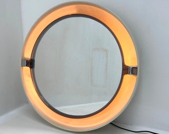 Mid-century Mirror by Alibert, 1970&#39;s / Vintage Mirror / Adjustable Illuminated Mirror