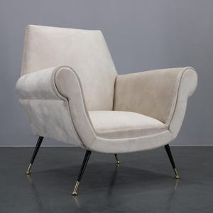 1950s Restored Italian Armchair / Vintage Chair / Mid-century / White Colour /