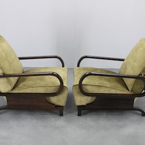 1930s Rare Restored Adjustable Art Deco Armchairs, Czechoslovakia / Art deco furniture