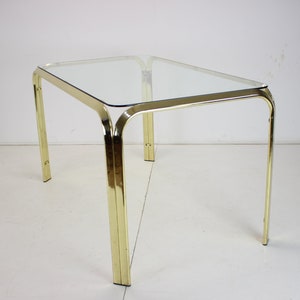 Midcentury Brass and Glass Dining Table, Germany 1970s / Vintage Table /  Glass Table /