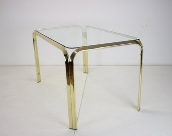 Midcentury Brass and Glass Dining Table, Germany 1970s / Vintage Table /  Glass Table /