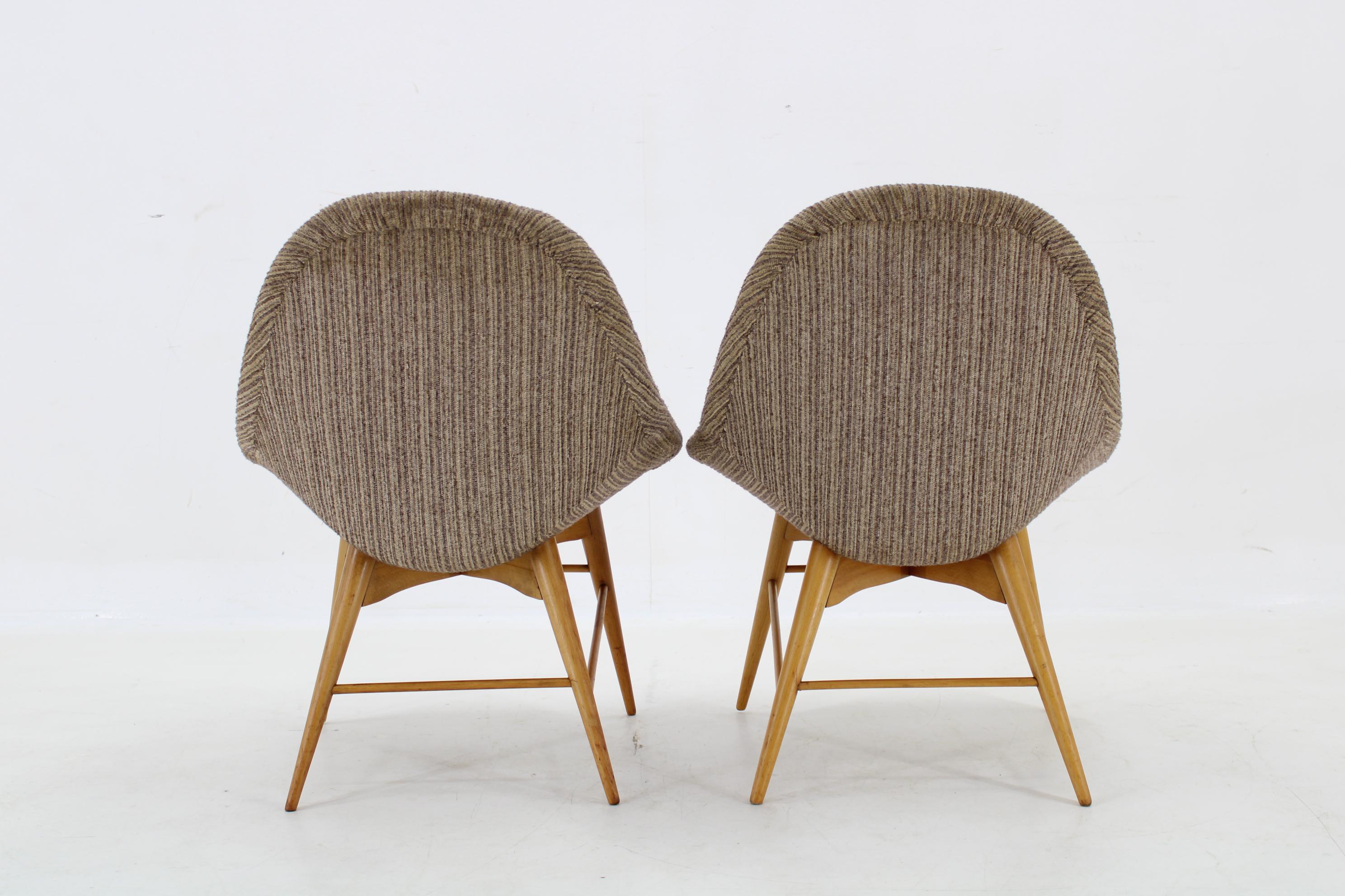 1970s Pair of Shell Beech Chairs, Czechoslovakia - Etsy