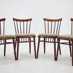 Ensemble de 4 chaises à manger des années 1960 par Tatra, Tchécoslovaquie / chaise vintage / Couleur marron / Milieu du siècle /