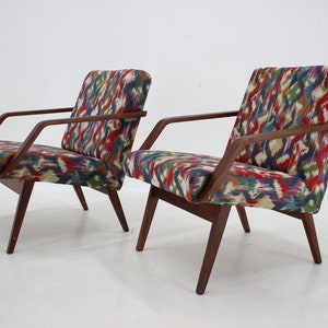 1960s Pair of Restored Armchairs ,Czechoslovakia / Vintage Chair / Multi colour / Mid-century /