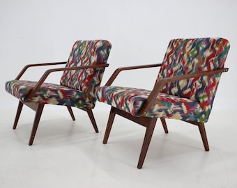 1960s Pair of Restored Armchairs ,Czechoslovakia / Vintage Chair / Multi colour / Mid-century /