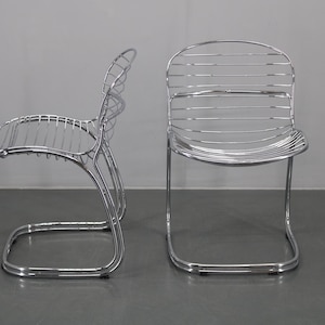 1970s Pair of Gastone Rinaldi Chromed Steel Chairs for Rima, Italy