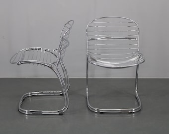 1970s Pair of Gastone Rinaldi Chromed Steel Chairs for Rima, Italy