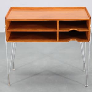 1960s Danish Teak Shelf Cabinet with Chrome plated Legs / Vintage cabinet / made of wood/